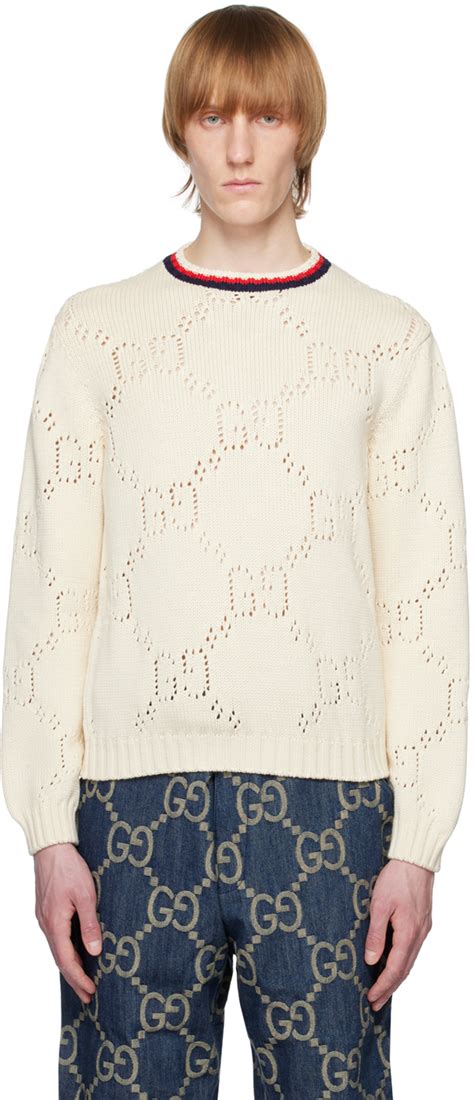 gucci women sweater white|gucci sweater price.